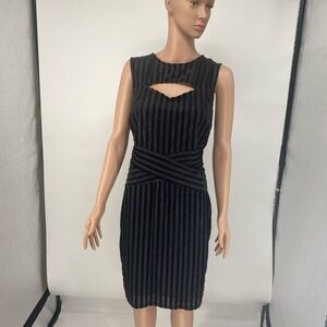 Elegant Black Striped Dress